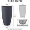 imageKante 236quot H Charcoal Concrete Tall Planters Set of 2 Large Outdoor Indoor Decorative Plant Pots with Drainage Hole and Rubber Plug Modern Style for Home and GardenCharcoal