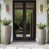 imageKante 236quot H Charcoal Concrete Tall Planters Set of 2 Large Outdoor Indoor Decorative Plant Pots with Drainage Hole and Rubber Plug Modern Style for Home and GardenWeathered Concrete