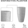 imageKante 236quot H Charcoal Concrete Tall Planters Set of 2 Large Outdoor Indoor Decorative Plant Pots with Drainage Hole and Rubber Plug Modern Style for Home and GardenNatural Concrete