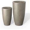 imageKante 236quot H Charcoal Concrete Tall Planters Set of 2 Large Outdoor Indoor Decorative Plant Pots with Drainage Hole and Rubber Plug Modern Style for Home and GardenWeathered Concrete