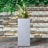 imageKante 236quot H Tall Rectangular Concrete Planter Modern Square Diameter Plant Pot with Drainage Hole and Rubber Plug for Indoor Outdoor Home Patio Garden CharcoalSlate Gray