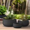 imageKante 196quot157quot118quot Dia Round Concrete Planters Set of 3 Outdoor Indoor Large Plant Pots with Drainage Hole Modern Curvaceous Design Weathered ConcreteBlack