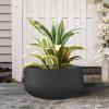 imageKante 196quot157quot118quot Dia Round Concrete Planters Set of 3 Outdoor Indoor Large Plant Pots with Drainage Hole Modern Curvaceous Design Weathered ConcreteBlack