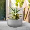 imageKante 196quot157quot118quot Dia Round Concrete Planters Set of 3 Outdoor Indoor Large Plant Pots with Drainage Hole Modern Curvaceous Design Weathered ConcreteNatural Concrete