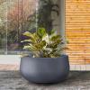 imageKante 196quot157quot118quot Dia Round Concrete Planters Set of 3 Outdoor Indoor Large Plant Pots with Drainage Hole Modern Curvaceous Design Weathered ConcreteCharcoal