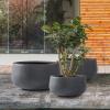 imageKante 196quot157quot118quot Dia Round Concrete Planters Set of 3 Outdoor Indoor Large Plant Pots with Drainage Hole Modern Curvaceous Design Weathered ConcreteCharcoal