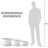 imageKante 196quot157quot118quot Dia Round Concrete Planters Set of 3 Outdoor Indoor Large Plant Pots with Drainage Hole Modern Curvaceous Design Weathered ConcretePure White
