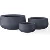 imageKante 196quot157quot118quot Dia Round Concrete Planters Set of 3 Outdoor Indoor Large Plant Pots with Drainage Hole Modern Curvaceous Design Weathered ConcreteCharcoal