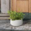 imageKante 196quot157quot118quot Dia Round Concrete Planters Set of 3 Outdoor Indoor Large Plant Pots with Drainage Hole Modern Curvaceous Design Weathered ConcretePure White