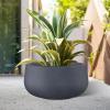 imageKante 196quot157quot118quot Dia Round Concrete Planters Set of 3 Outdoor Indoor Large Plant Pots with Drainage Hole Modern Curvaceous Design Weathered ConcreteDark Gray