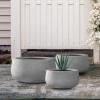 imageKante 196quot157quot118quot Dia Round Concrete Planters Set of 3 Outdoor Indoor Large Plant Pots with Drainage Hole Modern Curvaceous Design Weathered ConcreteNatural Concrete
