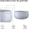 imageKante 196quot157quot118quot Dia Round Concrete Planters Set of 3 Outdoor Indoor Large Plant Pots with Drainage Hole Modern Curvaceous Design Weathered ConcreteSlate Gray