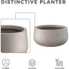 imageKante 196quot157quot118quot Dia Round Concrete Planters Set of 3 Outdoor Indoor Large Plant Pots with Drainage Hole Modern Curvaceous Design Weathered ConcreteWeathered Concrete