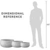 imageKante 196quot157quot118quot Dia Round Concrete Planters Set of 3 Outdoor Indoor Large Plant Pots with Drainage Hole Modern Curvaceous Design Weathered ConcreteNatural Concrete