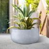 imageKante 196quot157quot118quot Dia Round Concrete Planters Set of 3 Outdoor Indoor Large Plant Pots with Drainage Hole Modern Curvaceous Design Weathered ConcreteGray