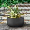 imageKante 196quot157quot118quot Dia Round Concrete Planters Set of 3 Outdoor Indoor Large Plant Pots with Drainage Hole Modern Curvaceous Design Weathered ConcreteBlack