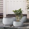 imageKante 196quot157quot118quot Dia Round Concrete Planters Set of 3 Outdoor Indoor Large Plant Pots with Drainage Hole Modern Curvaceous Design Weathered ConcreteSlate Gray