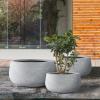 imageKante 196quot157quot118quot Dia Round Concrete Planters Set of 3 Outdoor Indoor Large Plant Pots with Drainage Hole Modern Curvaceous Design Weathered ConcreteSlate Gray