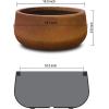 imageKante 196quot157quot118quot Dia Round Concrete Planters Set of 3 Outdoor Indoor Large Plant Pots with Drainage Hole Modern Curvaceous Design Weathered ConcreteIron Oxide