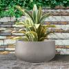 imageKante 196quot157quot118quot Dia Round Concrete Planters Set of 3 Outdoor Indoor Large Plant Pots with Drainage Hole Modern Curvaceous Design Weathered ConcreteWeathered Concrete