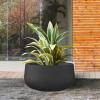 imageKante 196quot157quot118quot Dia Round Concrete Planters Set of 3 Outdoor Indoor Large Plant Pots with Drainage Hole Modern Curvaceous Design Weathered ConcreteBlack