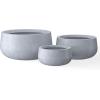 imageKante 196quot157quot118quot Dia Round Concrete Planters Set of 3 Outdoor Indoor Large Plant Pots with Drainage Hole Modern Curvaceous Design Weathered ConcreteSlate Gray