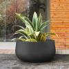 imageKante 196quot157quot118quot Dia Round Concrete Planters Set of 3 Outdoor Indoor Large Plant Pots with Drainage Hole Modern Curvaceous Design Weathered ConcreteBlack