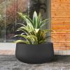 imageKante 196quot157quot118quot Dia Round Concrete Planters Set of 3 Outdoor Indoor Large Plant Pots with Drainage Hole Modern Curvaceous Design Weathered ConcreteBlack
