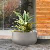 imageKante 196quot157quot118quot Dia Round Concrete Planters Set of 3 Outdoor Indoor Large Plant Pots with Drainage Hole Modern Curvaceous Design Weathered ConcreteWeathered Concrete