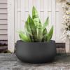 imageKante 196quot157quot118quot Dia Round Concrete Planters Set of 3 Outdoor Indoor Large Plant Pots with Drainage Hole Modern Curvaceous Design Weathered ConcreteBlack