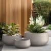 imageKante 196quot157quot118quot Dia Round Concrete Planters Set of 3 Outdoor Indoor Large Plant Pots with Drainage Hole Modern Curvaceous Design Weathered ConcreteWeathered Concrete