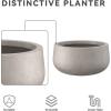 imageKante 196quot157quot118quot Dia Round Concrete Planters Set of 3 Outdoor Indoor Large Plant Pots with Drainage Hole Modern Curvaceous Design Weathered ConcreteWeathered Concrete