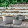 imageKante 196quot157quot118quot Dia Round Concrete Planters Set of 3 Outdoor Indoor Large Plant Pots with Drainage Hole Modern Curvaceous Design Weathered ConcreteNatural Concrete