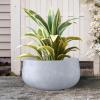 imageKante 196quot157quot118quot Dia Round Concrete Planters Set of 3 Outdoor Indoor Large Plant Pots with Drainage Hole Modern Curvaceous Design Weathered ConcreteSlate Gray