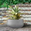 imageKante 196quot157quot118quot Dia Round Concrete Planters Set of 3 Outdoor Indoor Large Plant Pots with Drainage Hole Modern Curvaceous Design Weathered ConcreteNatural Concrete