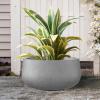 imageKante 196quot157quot118quot Dia Round Concrete Planters Set of 3 Outdoor Indoor Large Plant Pots with Drainage Hole Modern Curvaceous Design Weathered ConcreteNatural Concrete