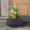 imageKante 196quot157quot118quot Dia Round Concrete Planters Set of 3 Outdoor Indoor Large Plant Pots with Drainage Hole Modern Curvaceous Design Weathered ConcreteBlack