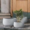 imageKante 196quot157quot118quot Dia Round Concrete Planters Set of 3 Outdoor Indoor Large Plant Pots with Drainage Hole Modern Curvaceous Design Weathered ConcreteSlate Gray