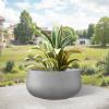 imageKante 196quot157quot118quot Dia Round Concrete Planters Set of 3 Outdoor Indoor Large Plant Pots with Drainage Hole Modern Curvaceous Design Weathered ConcreteNatural Concrete