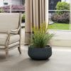 imageKante 196quot157quot118quot Dia Round Concrete Planters Set of 3 Outdoor Indoor Large Plant Pots with Drainage Hole Modern Curvaceous Design Weathered ConcreteDark Gray