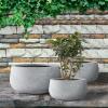 imageKante 196quot157quot118quot Dia Round Concrete Planters Set of 3 Outdoor Indoor Large Plant Pots with Drainage Hole Modern Curvaceous Design Weathered ConcreteSlate Gray