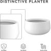 imageKante 196quot157quot118quot Dia Round Concrete Planters Set of 3 Outdoor Indoor Large Plant Pots with Drainage Hole Modern Curvaceous Design Weathered ConcretePure White