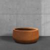 imageKante 196quot157quot118quot Dia Round Concrete Planters Set of 3 Outdoor Indoor Large Plant Pots with Drainage Hole Modern Curvaceous Design Weathered ConcreteIron Oxide
