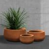 imageKante 196quot157quot118quot Dia Round Concrete Planters Set of 3 Outdoor Indoor Large Plant Pots with Drainage Hole Modern Curvaceous Design Weathered ConcreteIron Oxide