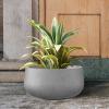 imageKante 196quot157quot118quot Dia Round Concrete Planters Set of 3 Outdoor Indoor Large Plant Pots with Drainage Hole Modern Curvaceous Design Weathered ConcreteNatural Concrete
