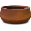 imageKante 196quot157quot118quot Dia Round Concrete Planters Set of 3 Outdoor Indoor Large Plant Pots with Drainage Hole Modern Curvaceous Design Weathered ConcreteIron Oxide