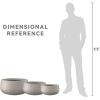 imageKante 196quot157quot118quot Dia Round Concrete Planters Set of 3 Outdoor Indoor Large Plant Pots with Drainage Hole Modern Curvaceous Design Weathered ConcreteWeathered Concrete