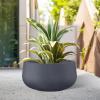 imageKante 196quot157quot118quot Dia Round Concrete Planters Set of 3 Outdoor Indoor Large Plant Pots with Drainage Hole Modern Curvaceous Design Weathered ConcreteDark Gray