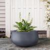 imageKante 196quot157quot118quot Dia Round Concrete Planters Set of 3 Outdoor Indoor Large Plant Pots with Drainage Hole Modern Curvaceous Design Weathered ConcreteCharcoal