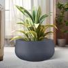 imageKante 196quot157quot118quot Dia Round Concrete Planters Set of 3 Outdoor Indoor Large Plant Pots with Drainage Hole Modern Curvaceous Design Weathered ConcreteDark Gray